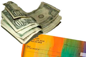 Payments in cash or checks